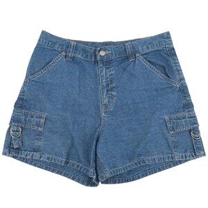 Riveted by Lee Womens 12 Blue Denim Jean Shorts Cargo Pockets All Cotton VTG
